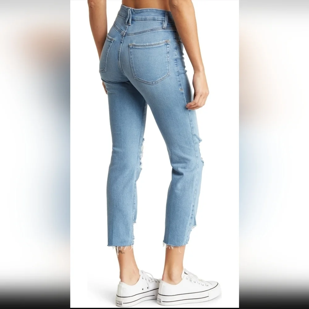 NWT -Good American, Good Classic, Distressed Indigo 334, Size‎ 8/29 - Picture 3 of 12